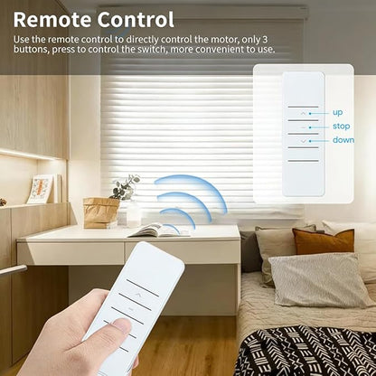 Tuya WiFi Smart Roller Shade Motor, Wired Electric Blind Retrofit Kit, No Hub Needed, Compatible with Alexa/Google Home, High Torque, Remote Included, 110V (6.0 N.m for Φ40mm (1.57") Octagonal Tube)
