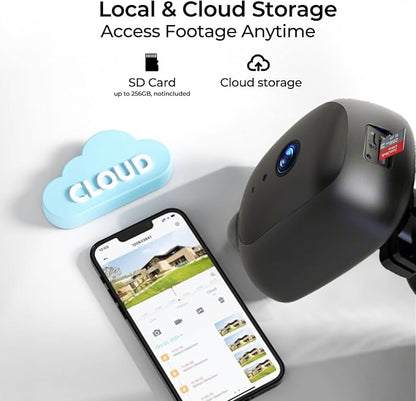 iMaihom Floodlight Camera Outdoor Wired, 2K QHD Security Cam with Motion-Activated, 5500LM Brightness 5 Heads Lamp, Color Night Vision, 2-Way Audio, Cloud/SD Storage