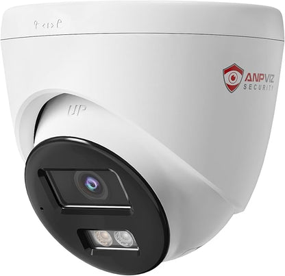 Anpviz 4MP Wired PoE IP Camera with Mic, Turret IP Security Camera Outdoor Indoor, Smart Dual Light Color Night Vision, AI Human Motion Detection, 2.8mm Lens, IP67 Waterproof, IPC-D3E43WD-S (H Series)