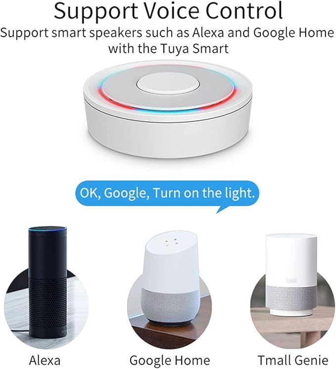 Tuya ZigBee 3.0 Hub: WiFi Smart Home hub, Zigbee Hub Gateway, Smart Life App & Voice Control, Smart Home Bridge Wireless Remote Controller Compatible with Alexa Google Assistant (Wireless)
