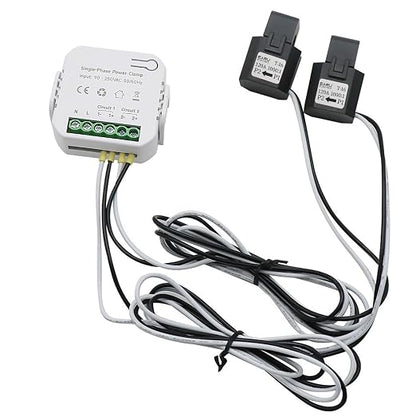 AC110V 220V 120A Tuya App Smart Two-Way Bilateral WiFi Energy Meter with 2PCS 120A 16MM CT Current Transformers Clamps Sensors KWh Power Eenrgy Electricity Consumption Monitor Meter Voltmeter Ammeter