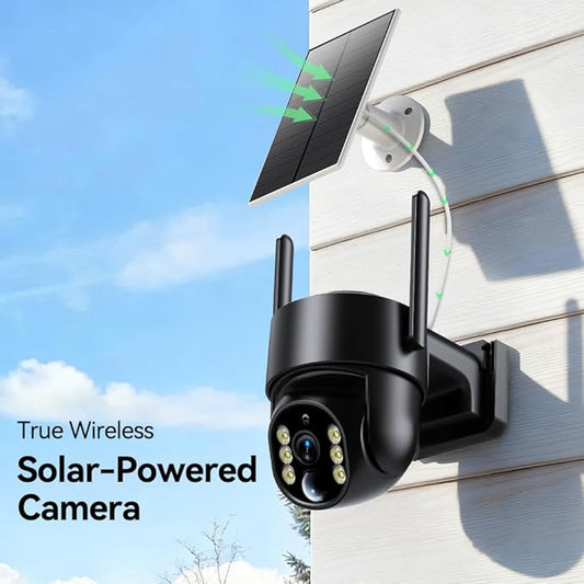 Solar Security Cameras Wireless Outdoor, 5G&2.4GHz Cameras for Home Security, 2K Solar Outdoor Camera, Color Night Vision, AI Human Detection, 2-Way Talk, Siren Alarms (ONE)