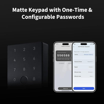 Aqara Smart Lock U100, Fingerprint Keyless Entry Door Lock with Apple Home Key, Touchscreen Keypad, Smart Electronic Deadbolt, IP65 Weatherproof, Supports Apple HomeKit, Alexa, Google, IFTTT, Silver
