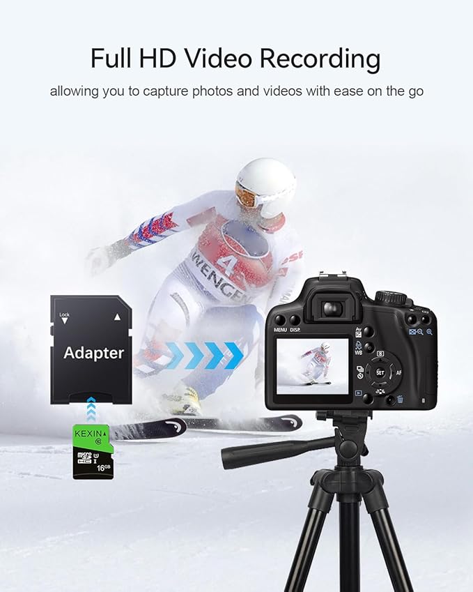 KEXIN 16GB Micro SD Card 10 Pack with SD Adapter microSDHC Memory Card UHS-I C10 U1 Micro SD Card Full HD High Speed TF Card for Smartphone Tablet Action Camera Dash Cam Drone Game Console