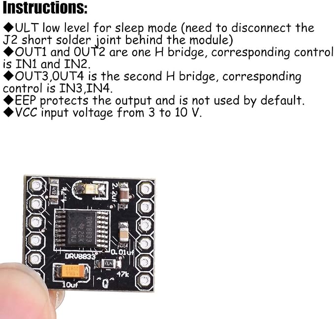 KOOBOOK 5Pcs DRV8833 DC Gear Motor Drive Controller 1.5A Dual H Bridge | Small,Simple,3-10V Input,PWM Support,for Mini rc Car Small Robotics or Automation Projects,Works with Microcontrollers