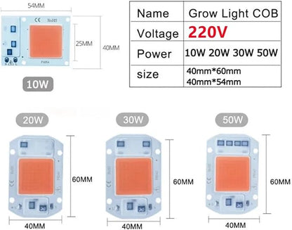 3pcs AC220V LED COB Lamp Bead 20W 30W 50W IP65 Smart No Need Driver DIY Flood Light Led Bulb Spotlight Outdoor Chip Lamp(Full Spectrum,F6040 30W)