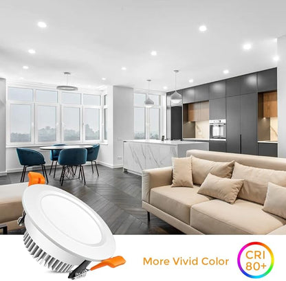 LEDLightsWorld 3 Inch LED Recessed Lighting Dimmable Downlight, 5W (40W Halogen Equivalent), 6500K Daylight White, CRI80, Recessed Ceiling Light with LED Driver (8 Pack)
