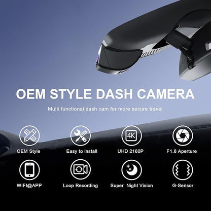 Mangoal Front 4K & Rear 1080p Dash Cam Custom fit for Mazda 3 2024 2025 2026(Model B), UHD 2160P Video, GPS, Free App & WiFi, 128GB Card