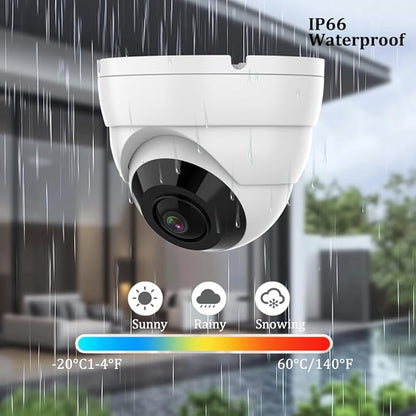 2MP 1080P 180 Degree Surveillance CCTV Security Camera Fisheye Outdoor Analog TVI Camera (Quadbrid 4-in1 HD-CVI/TVI/AHD/BNC), 30ft Night Vision, Metal Housing