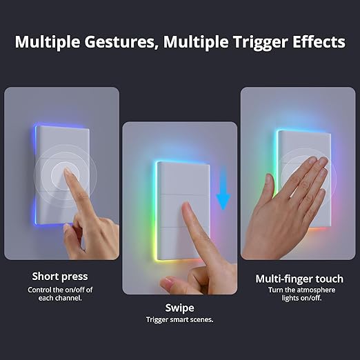 SONOFF Smart Light Switch, 2.4GHz WiFi Alexa Light Switch, Works with Alexa Google Home Brilliant Smart Switch, T5 1 Gang 1 Way Smart Touch Wall Switch, Neutral Wire Required Smart Life Light Switch