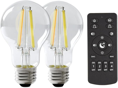 Smart Light Bulbs,Remote Control LED Light Bulb,Vintage Edison Bulbs Remote Control,800LM 6W (60W Equivalent),Dimmable 2700k-6500k,A60A19,E26 Base