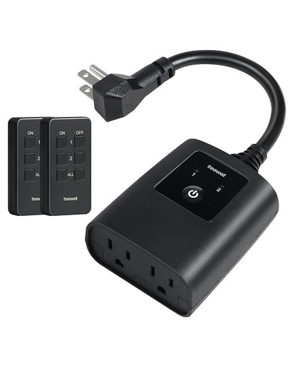 Independent Control Outdoor Remote Outlet with 2 Magnetic Switches
