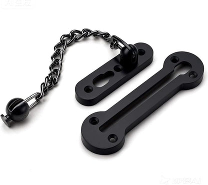 Screen Door Latch – Heavy Duty 304 Stainless Steel Apartment Security Lock, French Door Lock, Storm Door Latch, Child Proof & Anti-Break-in Protection (Black)