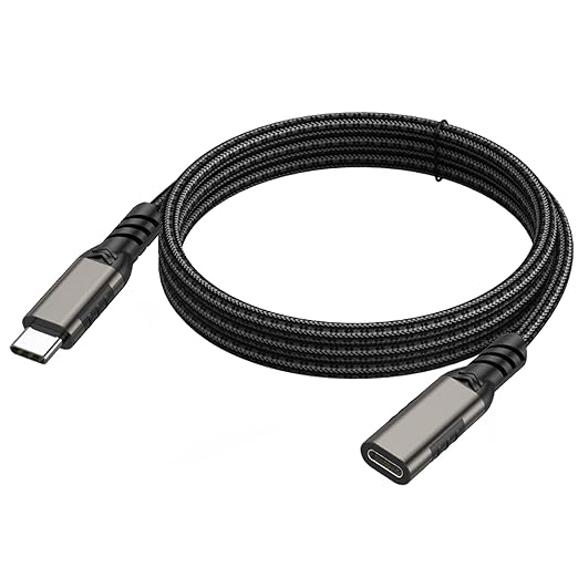 USB C Extension Cable 3.3ft USBC Male to Female Cord Support 4K Video Output, Fast Charge 100W, Data Transfer 10Gbps, USB 3.2 Gen 2 Extender for Thermal Camera, Monitor,Phone, KKY, SSD,Switch,Dock