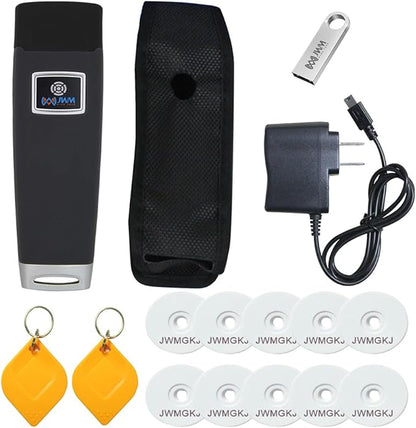 JWM Security Guard Tour Patrol System with LCD Screen, 125kHz RFID, for Hotels, Hospitals, Logistics, Warehousing, Professional Guard Monitoring Attendance System (White)