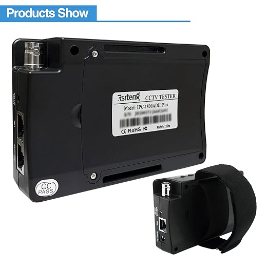 Rsrteng CCTV Camera Tester Support 12MP IP Camera 8MP TVI/CVI/AHD Camera CVBS Camera 4-inch IPS Touch Screen Monitor CCTV Tester Support POE PTZ 4K RS485 TF Card Slot