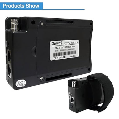 Rsrteng CCTV Camera Tester Support 12MP IP Camera 8MP TVI/CVI/AHD Camera CVBS Camera 4-inch IPS Touch Screen Monitor CCTV Tester Support POE PTZ 4K RS485 TF Card Slot