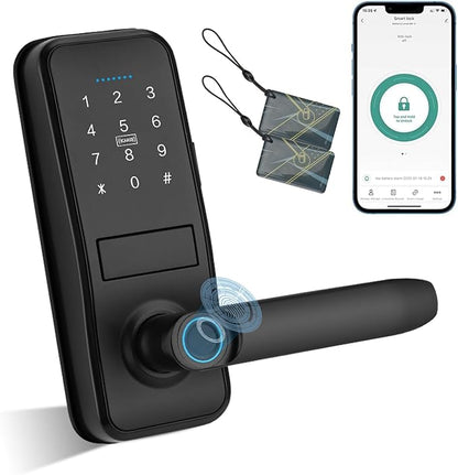 5-in-1 Smart Lock, Keyless Entry Door Lock, Keypad Door Knob, Fingerprint Door Lock, Smart Locks for Front Door Bedroom