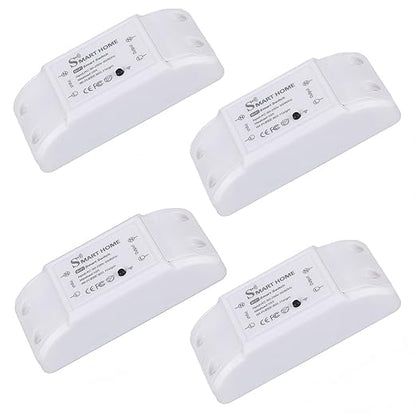 Eversecu WiFi Smart Light Switch 10A Mini DIY Breaker Module, Control by Smart Life/Tuya App, Compatible with Google Home/Alexa Echo(4 Pack)