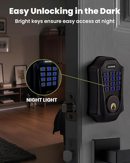 Keyless-Entry Deadbolt Smart Lock: UF01 GreenShield Digital Exterior Locks for Front Door, Touch-Control Keyless Door Lock with Keypad Smartphone Control, Waterproof IP54 (Venetian Bronze)