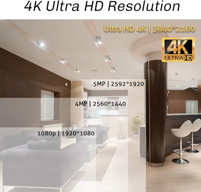 GW Security 8 Channel 4K NVR 8MP Smart AI Face Recognition Surveillance Security Camera System with 4 Super HD 8MP IP PoE Microphone Dome Security Cameras, Human & Vehicle Detection