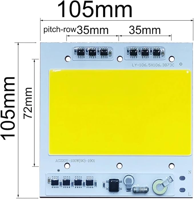 100W LED Chip COB lamp AC 220V 240V IP65 Smart IC No Need Driver DIY Flood Light Led Bulb Spotlight Outdoor Lamp Bead(Warm White)