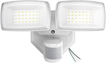 Onforu 32W 2 Head Motion Sensor Outdoor Lights, 3200LM 6500K LED Security Light Hardwired, Dusk to Dawn, Motion Detector Light for Outside, IP65 Waterproof Flood Lights for Garage, Yard(White)