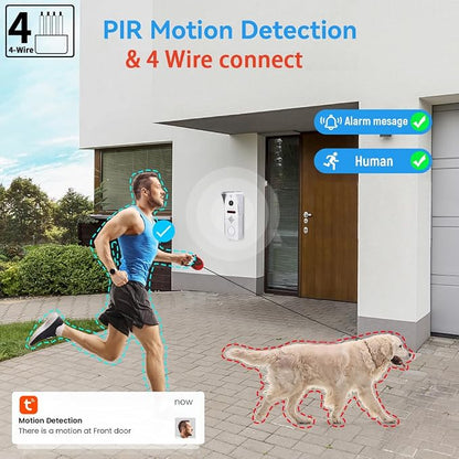 WiFi Video Door Phone Apartment Intercom System,2 Unit 10 Inch Wired Touch Monitor with 1080P HD Doorbell Camera,Supporting 5 in 1 Unlcking,Motion Detecting Tuya for Home Villa,32G