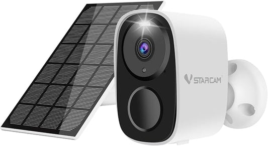 VSTARCAM 2K Solar Security Camera Wireless Outdoor, Free Cloud Storage, WiFi 6 2.4/5G Dual Band, Battery Powered Solar Camera for Home Security with Color Night Vision, Siren, IP66, Two-Way Audio