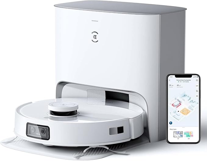 ECOVAS T10 Plus Robot Vacuum and Mop Combo with Auto-Empty Station, 3000Pa, AIVI 3.0 Obstacle Avoidance, OZMO Pro 3.0 Oscillating Mopping, 3D Map, Air Freshener
