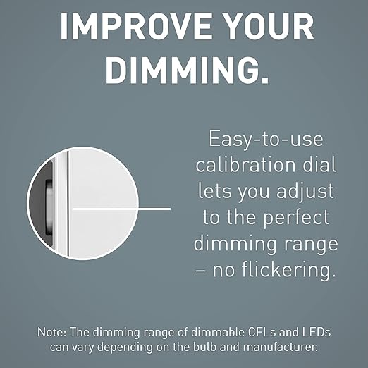 Legrand Radiant 450W Preset Decorator Rocker LED Dimmer Light Switch, with Locator & Screwless Wall Plate, For Dimmable LED and CFL Bulbs, RH453PWPW, Single Pole/3-Way, White, 1 Count