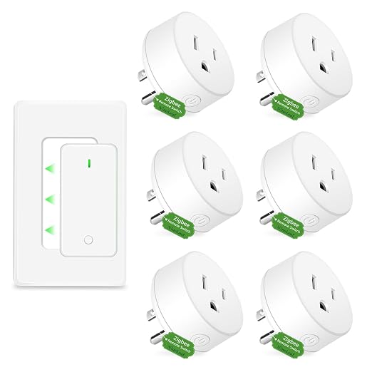NineLeaf Zigbee Smart Remote Outlet with Wall Decor Switch,Zigbee Repeater,Wireless Plug with APP & Voice Control, Compatible with Alexa &Google Assistant, Timer & Schedule,1 Switch+6 Outlets