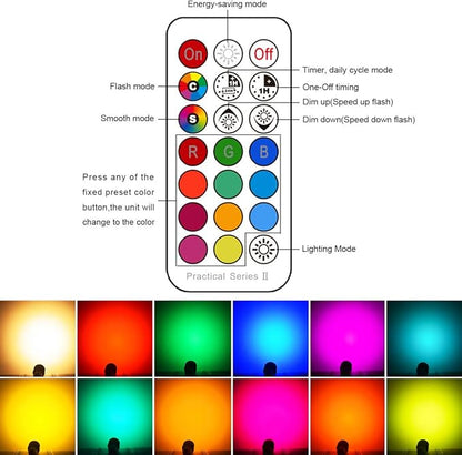 Yangcsl GU10 LED Bulbs 40W Equivalent 400LM, Color Changing Spot Light Bulb with Remote, RGB + Warm White, 45° Beam Angle and Memory, Mood Ambiance Lighting (6 Pack)