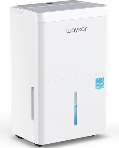 Waykar 5500 Sq.Ft Energy Star Dehumidifier for Home, Basement, Bedroom, Bathroom, Max 80 Pint/D(Standard 63 Pint/D) with Drain Hose&Water Tank, Ultra Quiet(40 dB), Intelligent Humidity Adjustment