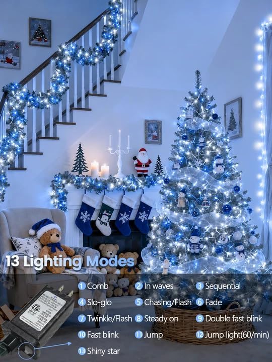 200 LED Connectable String Lights, 66FT Christmas Lights Outdoor Indoor