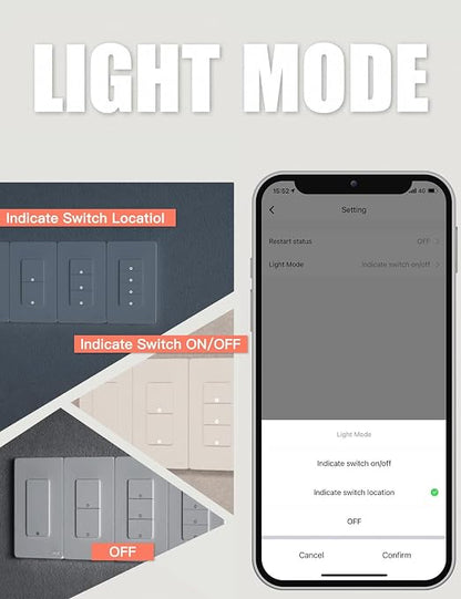 MOES WiFi Smart Light Switch 1 Gang, Neutral Required, Black