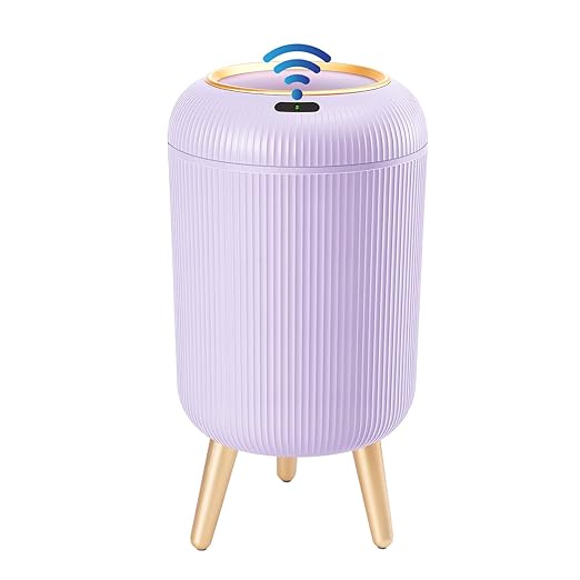 Procade Bathroom Trash Can Automatic Touchless,3 Gallon Motion Sensor Trashcan Soft Close Lid,Smart Garbage Can with Removable Leg,Purple Waste Basket Plastic Trash Can for Kitchen,Bathroom,rv,Office
