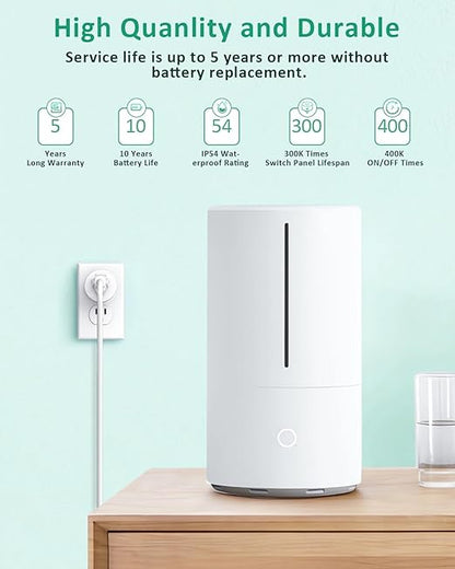 Remote Control Outlet with Countdown Function, 15A/1500W Anti-Surge 4000V Wireless Remote Outlet, 500FT RF Range No Wire Remote Plug On Off Switch for Household Appliances, Christmas Lights