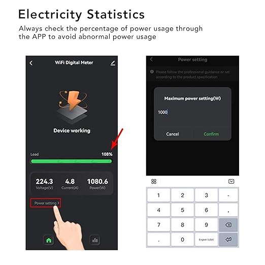 Smart Home Energy Monitor, Electricity Usage Monitor Smart with 200ACT Current Transformer 90‑250VAC, Single Phase Energy Meter | Clamp Energy Monitor | Home Power Monitor