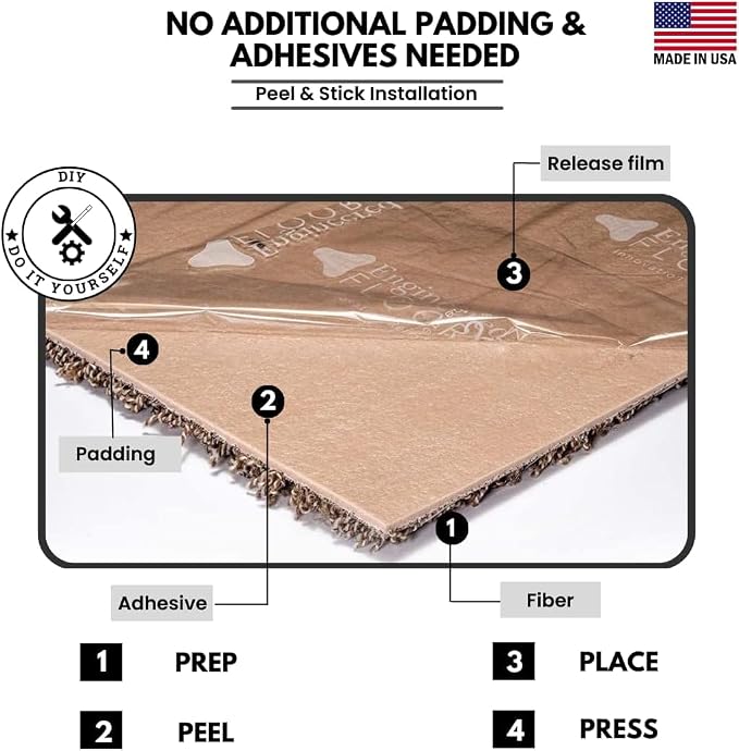 Smart Squares Easy Street Premium Made in The USA Carpet Tiles 18x18 Inch, Soft Padded, Seamless Appearance, Peel and Stick for Easy DIY Installation (4032 Casa Marina, Sample (8” x 8”))