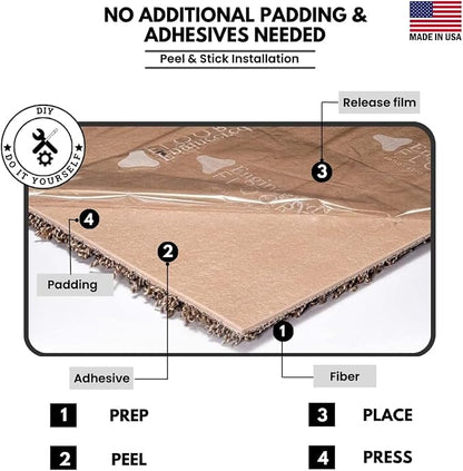 Smart Squares Easy Street Premium Made in The USA Carpet Tiles 18x18 Inch, Soft Padded, Seamless Appearance, Peel and Stick for Easy DIY Installation (4032 Casa Marina, Sample (8” x 8”))