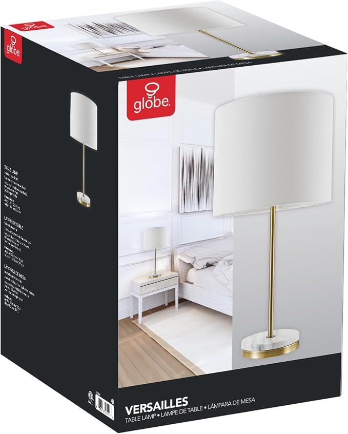 Globe Electric 67044 Versailles Table Lamp, 19", Soft Gold