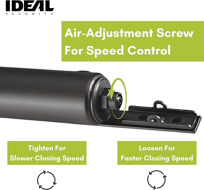 Ideal Security Heavy Screen and Storm Door Closer with Torsion Bar, Matte Black, 13.25" L x 1.5" W x 1.5 "H