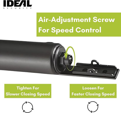 Ideal Security Heavy Screen and Storm Door Closer with Torsion Bar, Matte Black, 13.25" L x 1.5" W x 1.5 "H