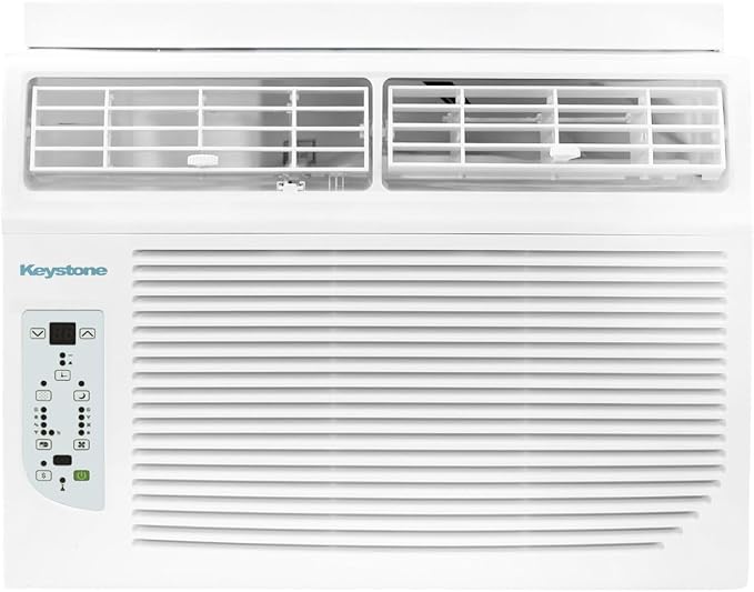 Keystone 12,000 BTU Window Air Conditioner with 11,000 BTU Supplemental Heating and Dehumidification, 230V, Window AC Unit for Living Room, Apartment, Medium Sized Rooms up to 550 Sq.Ft.