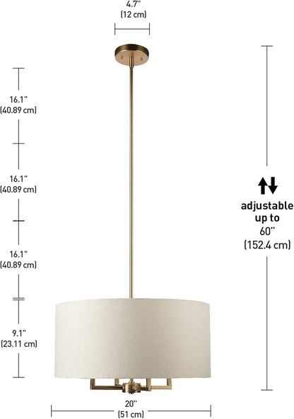 Globe Electric 60340 Emery Pendant Lighting, Matte Brass, Bulb Not Included