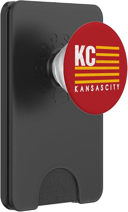 KC Red & Yellow Kansas City USA Flag Kc Red American Flag Kc PopSockets PopWallet for MagSafe