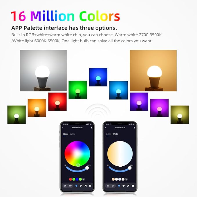 YSJX Lights, Pack of 5, LED Light Bulb AC85-265V E27 15W RGBW Music Bluetooth 4.0 APP Control Smart Home Life Lamp, Household Bulbs