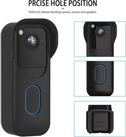 Blink Doorbell Camera Cover - Weatherproof Silicone Protective Case with Brim for for Blink Video Doorbell 2025 New Model (2nd Gen), Full Protection, Easy Installation (Black)