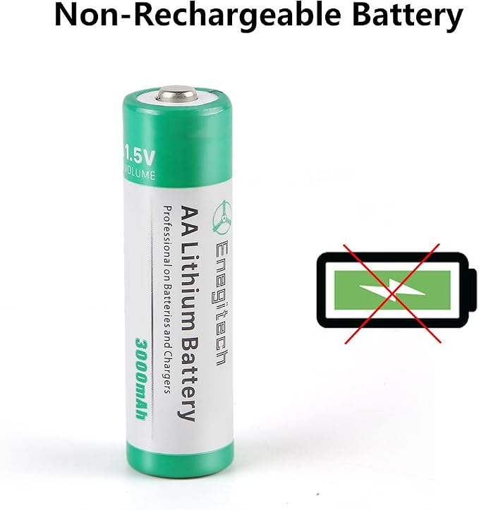 Enegitech AA Lithium Battery, 3000mAh 1.5V Double A Lithium Battery for Blink Camera, Doorbell, Smart Lock Deadbolt, Security Aralm System Non-Rechargeable 16 Pack